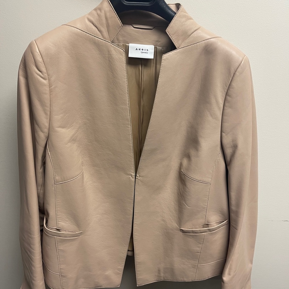 Akris Punto Tan Leather Jacket